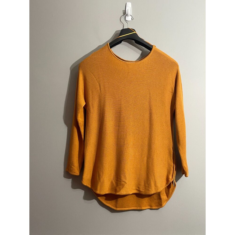 Michael Kors Women Long Sleeve Side Zipper High-Low Hem Sweater  M
